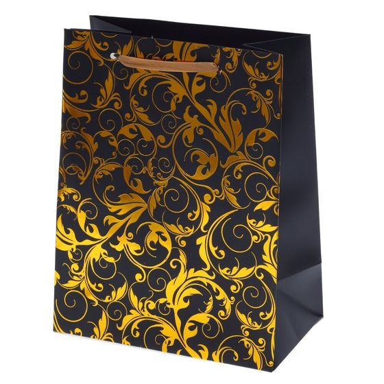 Пакет подарочный (бумага 210г/м2, блок 12шт), L18 W10 H23 см, 4в.