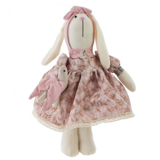 Игрушка набивная &quot;Заяц/Зайка&quot;, L18 W10 H34 см, 2в.