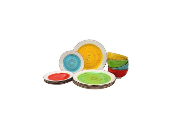 Gibson Confetti Band 12 Piece Mix &amp; Match Dinnerware Set