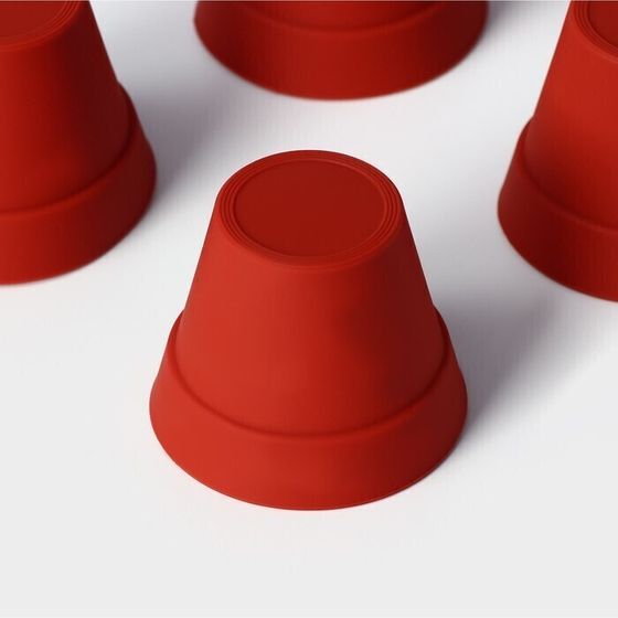 !09 Набор форм 6 штук для выпечки «Цветочные горшочки», силикон, 6,5×5,5 см.