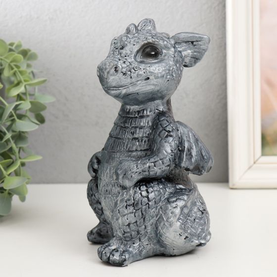 !Фигурка "Дракончик" 18х10х10 см, серебро