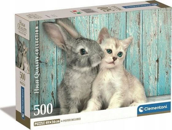 Clementoni CLE puzzle 500 Compact Cat _ Bunny 35539