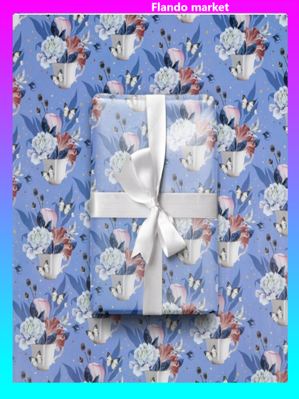 !09 Бумага глянцевая (набор 3 листа) "Цветочная" 50 × 70 см.