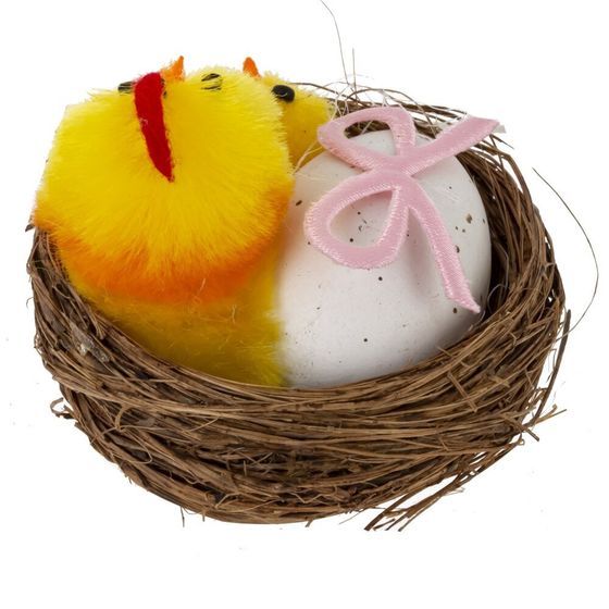 Набор из 2-х изделий декоративных &quot;Гнездо пасхальное&quot;, L11 W6 H6 см