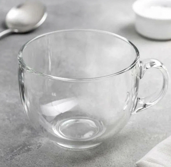 Кружка ДЖАМБО (бульонница) прозрачная 500мл