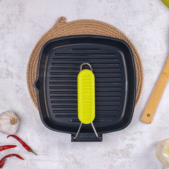 Гриль Saporelax 26x26см со складной силиконовой ручкой GREEN