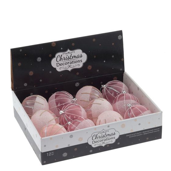 Набор из 12шт Украшение новогоднее &quot;Шар&quot;, D 8 см, L35 W27 H9 см