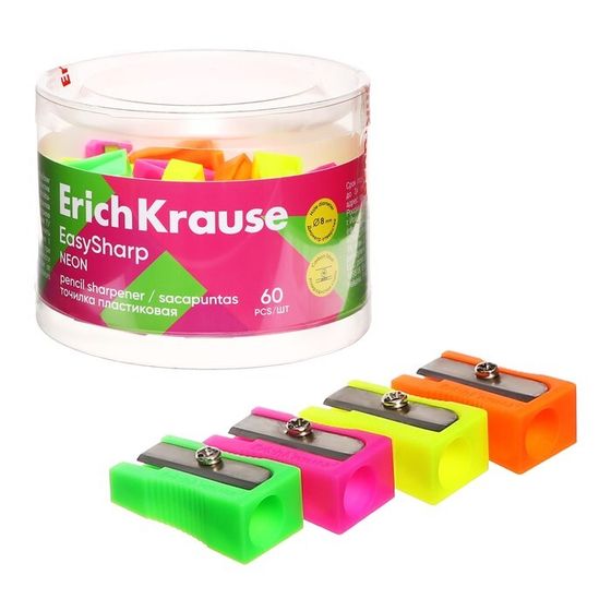 Точилка 1 отверстие ErichKrause &quot;EasySharp&quot; Neon, пластиковая, МИКС