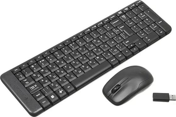 Клавиатура+мышь Logitech MK220 RUS беспроводной черный (920-003236)