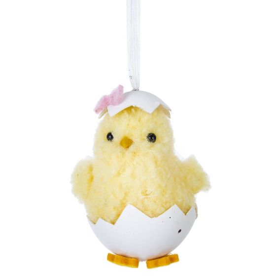 Изделие декоративное подвесное "Цыпленок" (блок 12шт), L6 W6 H8 см, 3в.