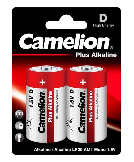 Батарейка Camelion Plus Alkaline LR20-BP2 LR20 (D) блистер 2шт
