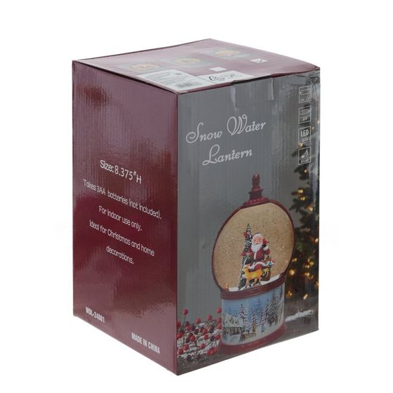 Фигурка декор в шаре &quot;Пряничный дом&quot; (подсвет, муз, вьюга, движ, AAх3 н/п +USB 100 см), L13 W13 H21