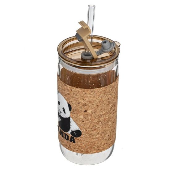 Бутылка с трубочкой, L7 W7 H14,3 см, 1 штука, дизайн микс