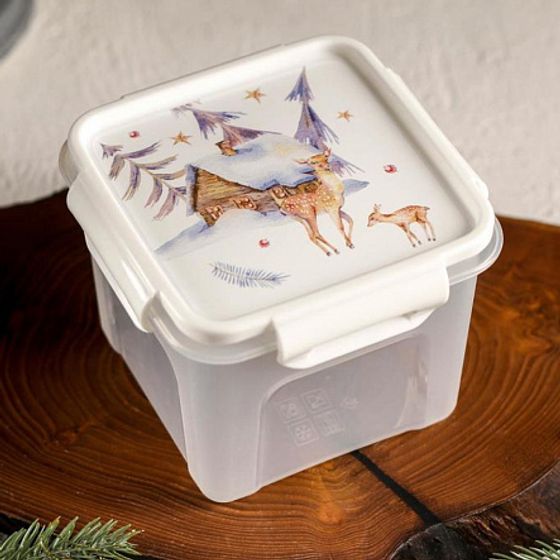 Контейнер АКВАРЕЛЬ для СВЧ квадратный 0.9л