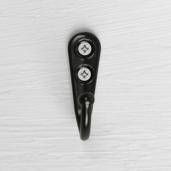 !09 Крючок (набор 5 штук) мебельный ТУНДРА TKO023, однорожковый, цвет черный