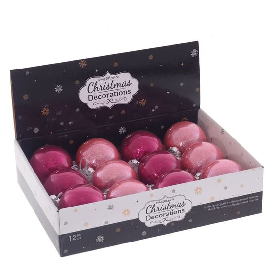 Набор из 12шт Украшение новогоднее &quot;Шар&quot;, D 8 см, L35,5 W27 H9 см