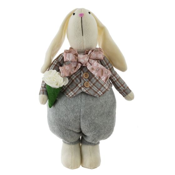 Игрушка набивная &quot;Заяц/Зайка&quot;, L18 W10 H34 см, 2в.