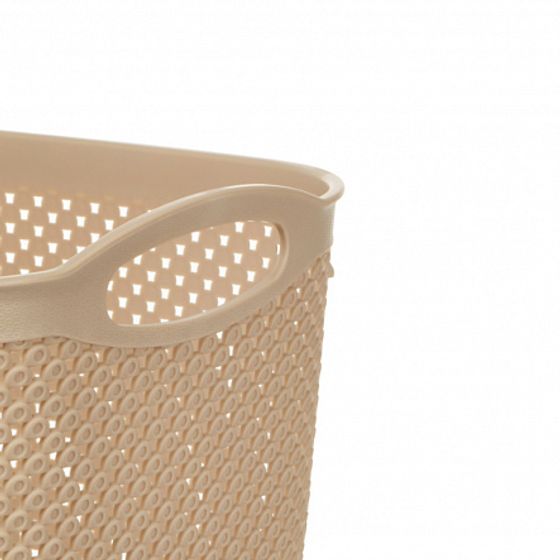 Корзина DIAMOND латте 22х22х17.5см круглая с ручками