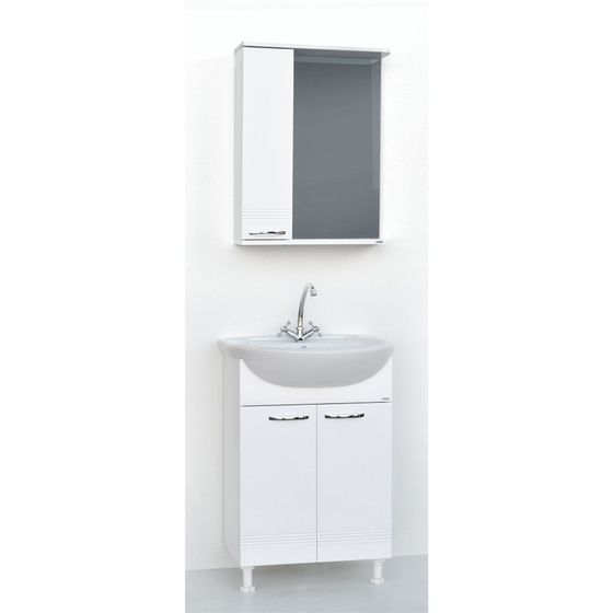 Комплект мебели для ванной комнаты &quot;Гармония 55&quot;: тумба с раковиной + зеркало-шкаф
