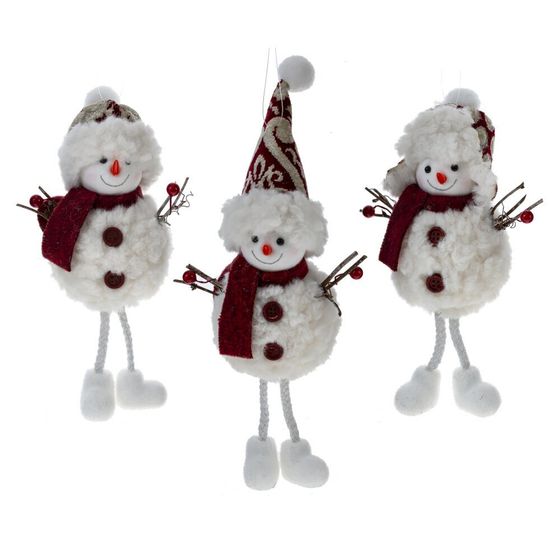 Изделие декоративное подвесное &quot;Снеговик&quot;, L11 W7 H25 см, 3в.