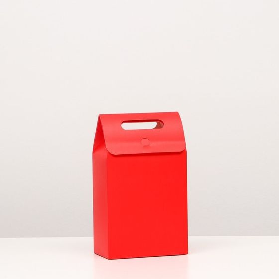 Коробка-пакет с ручкой, красная, (3 шт), 27 х 16 х 9 см