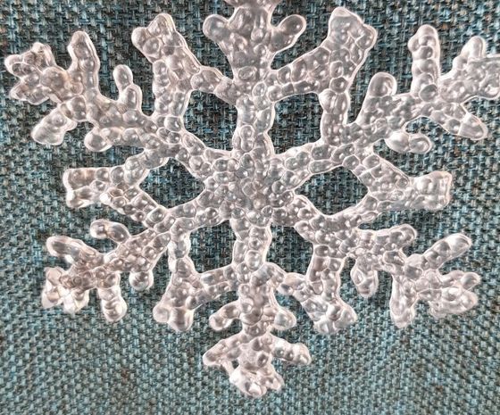 !09 НАБОР 4 ШТУКИ - НАБОР ЕЛОЧНЫХ УКРАШЕНИЙ &quot;CLASSIC WHITE&quot; - СНЕЖИНКА 10 СМ. ПРОЗРАЧНЫЙ