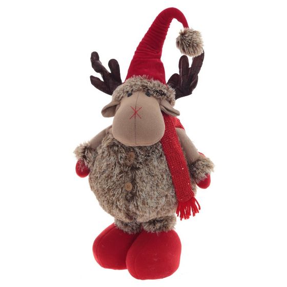 Игрушка набивная &quot;Олень&quot; (телескоп ноги), с колпаком, L27 W20 H100/37 см