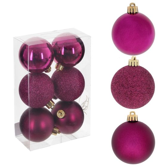 Набор из 6шт Украшение новогоднее &quot;Шар&quot;, D6 см, L12 W12 H6 см