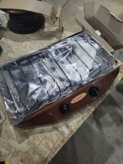 УЦЕНКА-Плитка газовая Gefest ПГ 700-02 коричневый 2 конф. (настольная)-(одна конфорка пропускает газ, плохая упаковка)