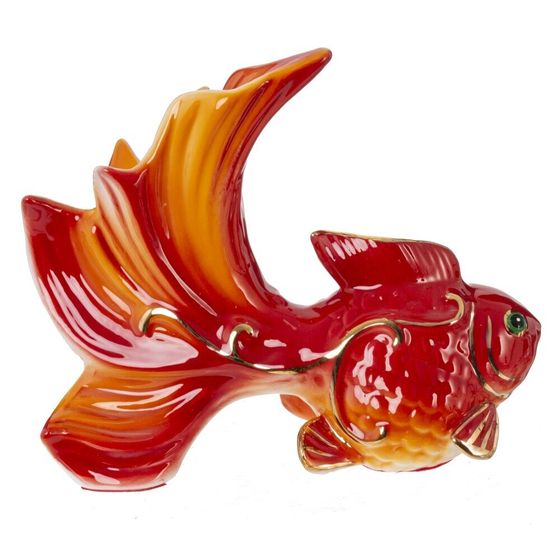 Фигурка декоративная "Золотая рыбка", L12,5 W8,5 H11 см, 1 штука, дизайн микс