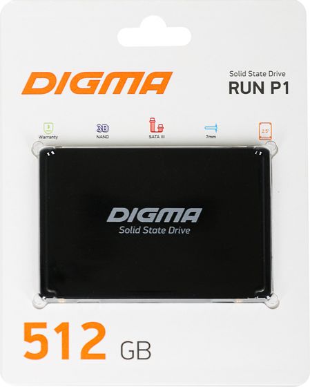 Накопитель SSD 512Gb Digma SATA-III DGSR2512GP13T Run P1 2.5&quot;