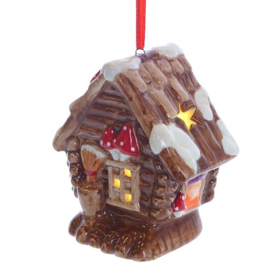 Украшение новогоднее &quot;Избушка&quot; с подсветкой , L7 W5 H8 см, (2хLR44), 3в.