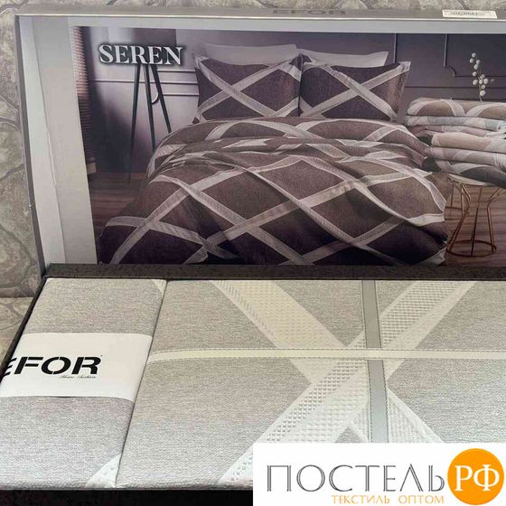 S5220/04 Покрывало EFOR Pique Bedspread SEREN (240*260) с наволочками серый GRI