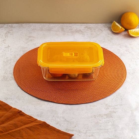 Контейнер ПЮРБОКС АКТИВ НЕОН ОРАНЖЕВЫЙ 1220мл прямоугольный