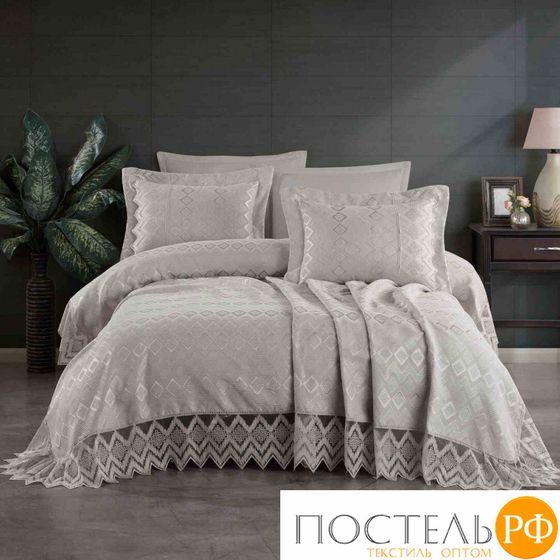 S5227/02 Покрывало EFOR Pique Bedspread NEVA (240*260) с наволочками серый GRI