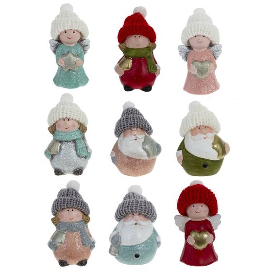 Фигурка декоративная &quot;Дед Мороз/Ребенок/Ангел&quot; (блок 24шт), L4,5 W3 H8 см, 9в.