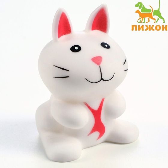 Игрушка пищащая &quot;Кот&quot; для собак, 8,5 см, белая