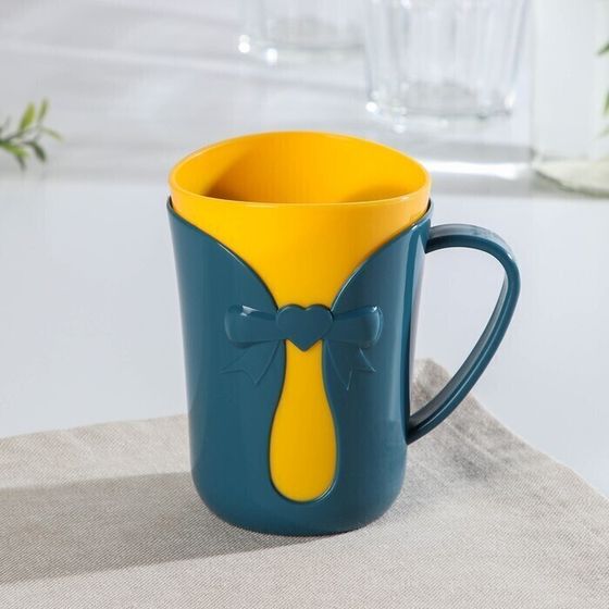 !09 Набор 3 предмета - Кружка «Бант», 400 мл, цвет МИКС