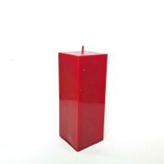 !09 Свеча цветная парафиновая &quot;Квадрат&quot; 8x8x20 cм цвет красный