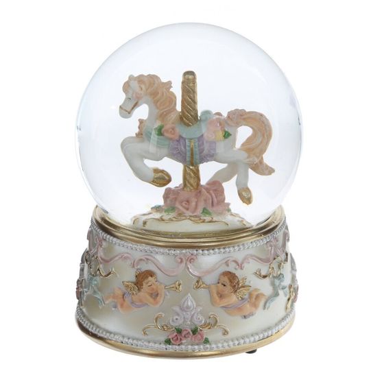 Фигурка декоративная в стекл шаре&quot;Карусель&quot; (ключ, муз), D 10 см, L9,5 W10 H14 см