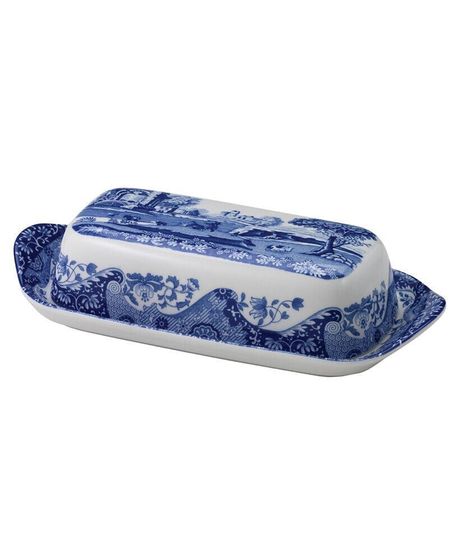 Dinnerware, Blue Italian Covered Butter Dish