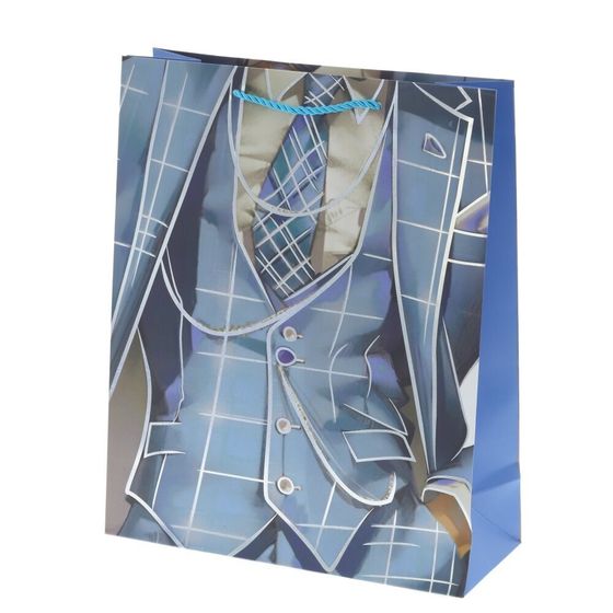 Пакет подарочный (бумага 210г/м2, блок микс 12шт), L26 W10 H32 см, 4в.