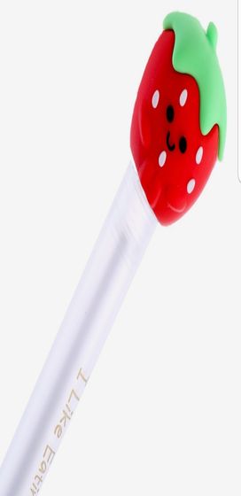 !Набор 2 штуки - Ручка гелевая-прикол МИКС Ягоды/Фрукты/Овощи, вращающаяся