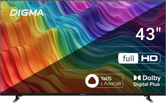 Телевизор LED 43&quot; Digma DM-LED43SBB33 черный SmartTV ЯндексТВ безрамочный