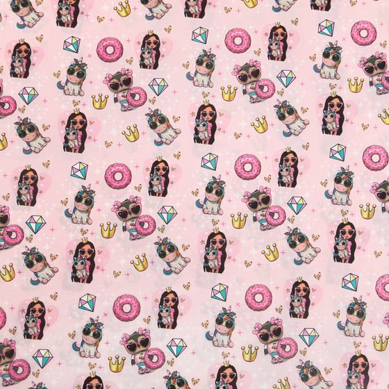 !09 Бумага (набор 3 листа) упаковочная глянцевая «Леди с единорогом», 70 × 100 см.