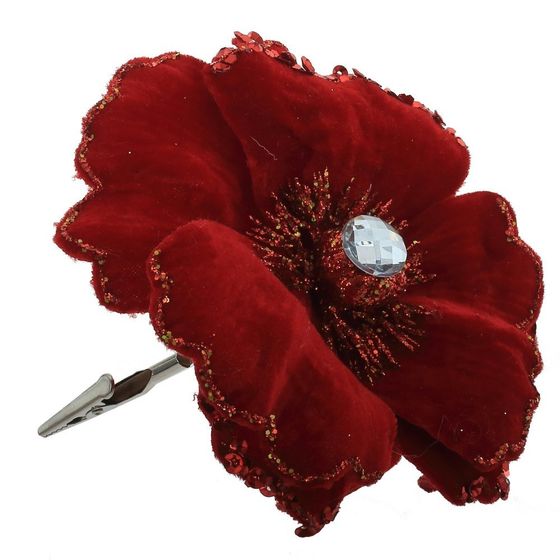 Цветок искусственный &quot;Магнолия&quot; (на клипсе), L15 W15 H9 см