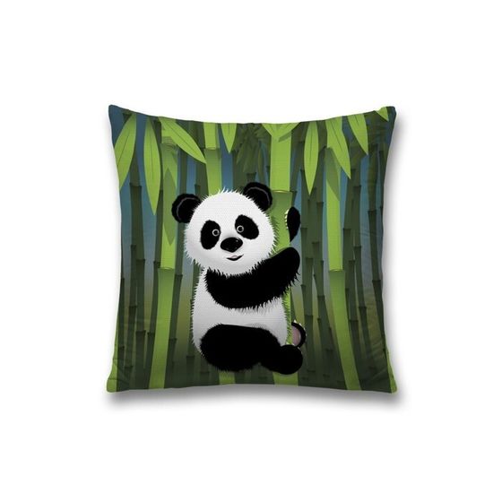 Наволочка декоративная «Панда на стебле бамбука», размер 45 х 45 см, вшитая молния
