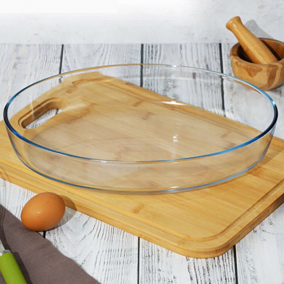 Форма для запекания и выпечки с крышкой COOK&STORE XL 3л 35х24х6см овальная с красной крышкой