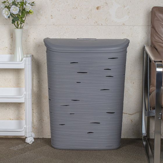 Корзина бельевая RIBBON 49л серый
