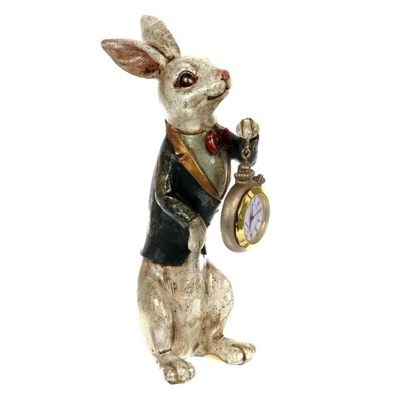 Фигурка декоративная &quot;Заяц&quot; с часами (LR41х1), L7 W11 H21 см, 2в.
